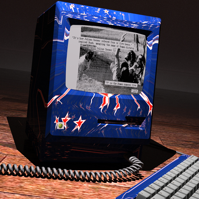 Computer showing President with dogs